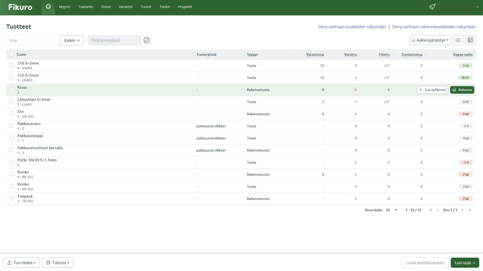 Tuotannonsuunnittelu_työkortin luominen_steppi 1-1